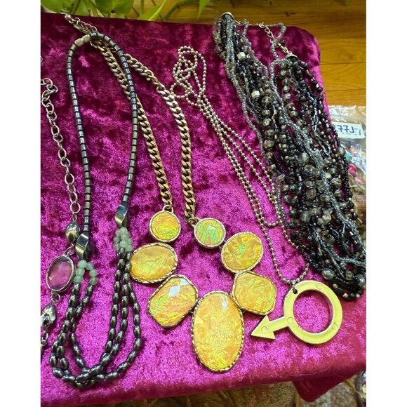 Mixed Necklaces Lot - Beads Chains Metal Glass - Picture 5 of 6